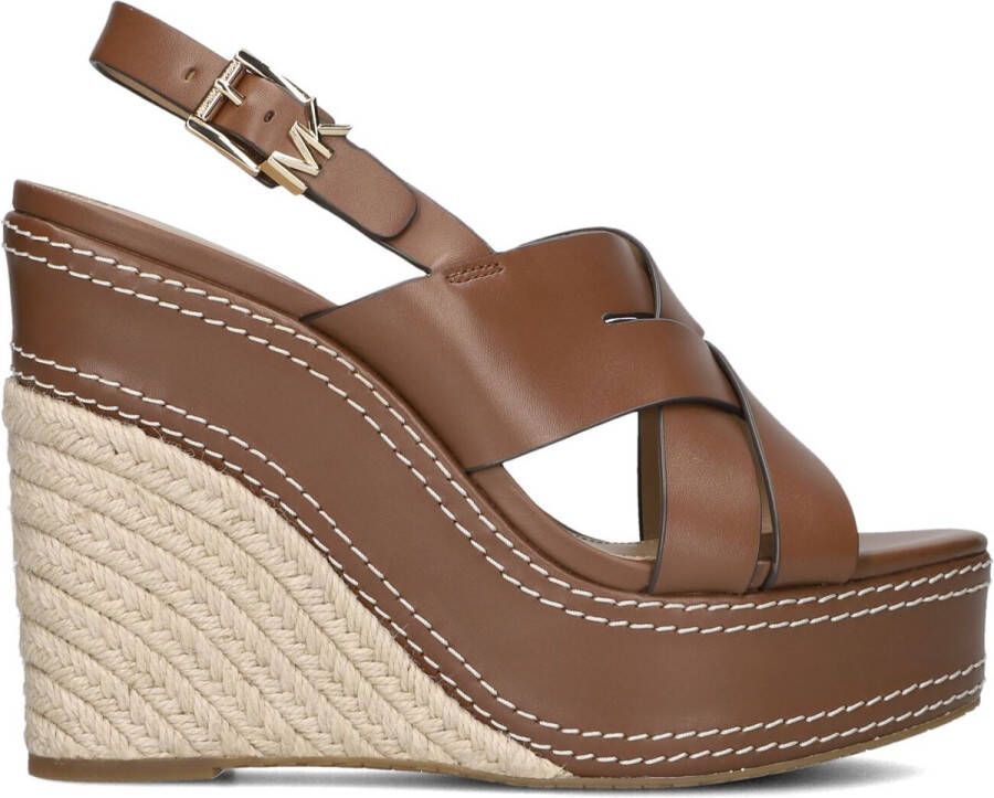 Michael Kors Nora Wedge Sandalen Met Sleehak Dames Cognac