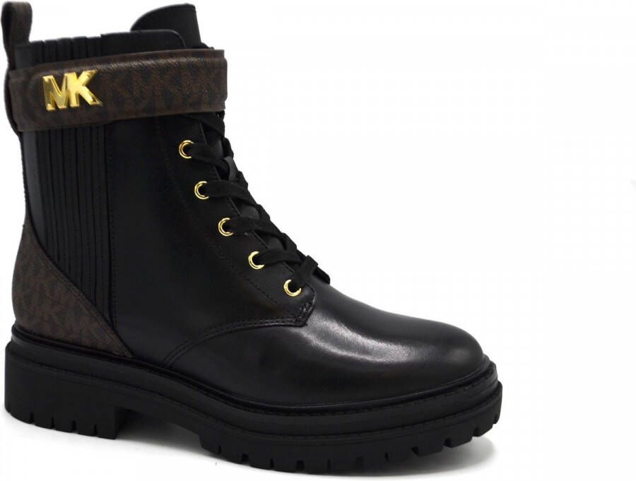 Michael Kors Stark Bootie leren veterboots zwart bruin