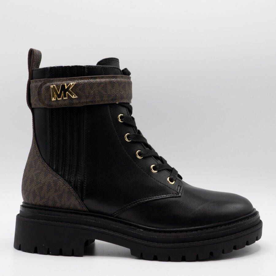 Michael Kors Stark Bootie leren veterboots zwart bruin - Foto 2