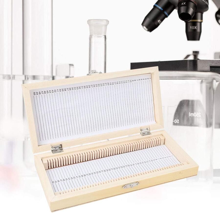 Microscoop Slides Opbergdoos Houten Slide Opslagdoos