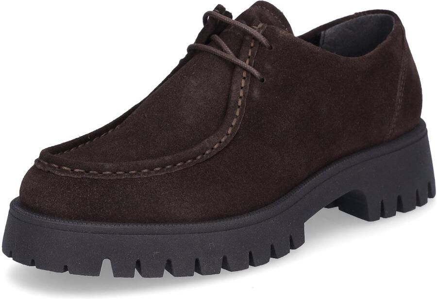 MIDS MINKA dames veterschoen donkerbruin