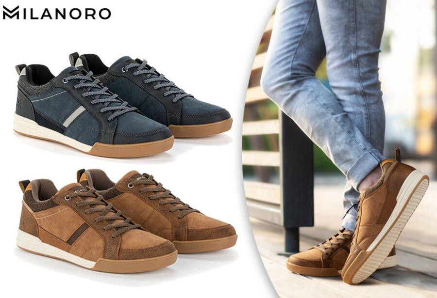 Milanoro Comfortabele sneakers voor heren Navy