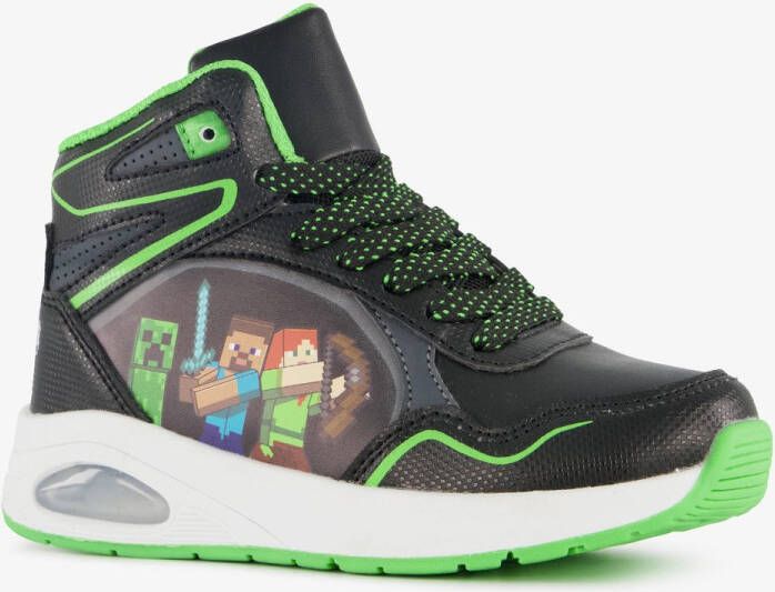 Minecraft hoge jongens sneakers met airzool zwart groen