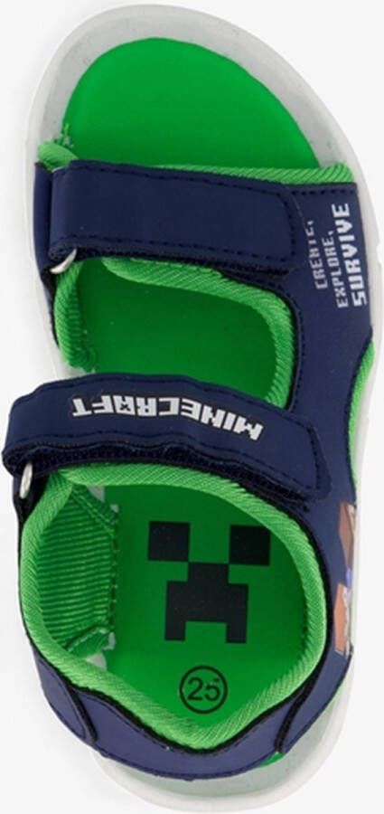 Minecraft jongens sandalen met lichtjes blauw