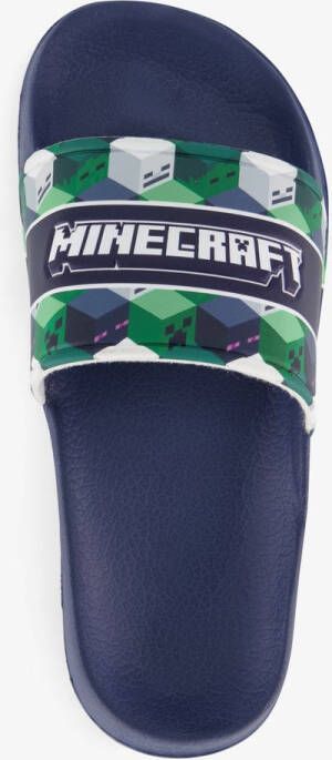 Minecraft kinder badslippers blauw groen