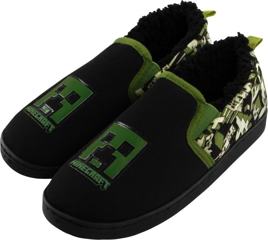 Minecraft Creeper Pantoffels Jongens Warme Fleece Gamedoezelaar