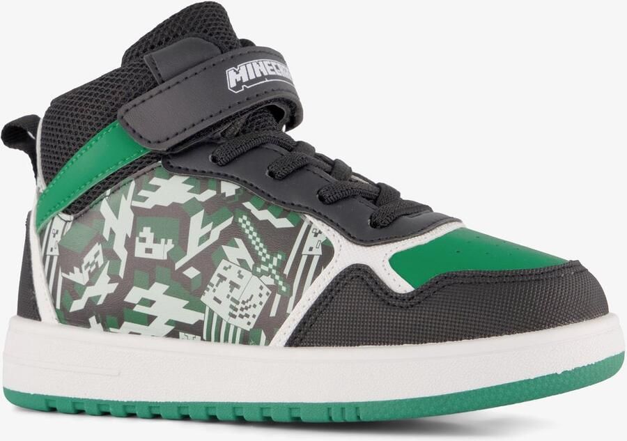 Minecraft jongens hoge sneakers zwart groen