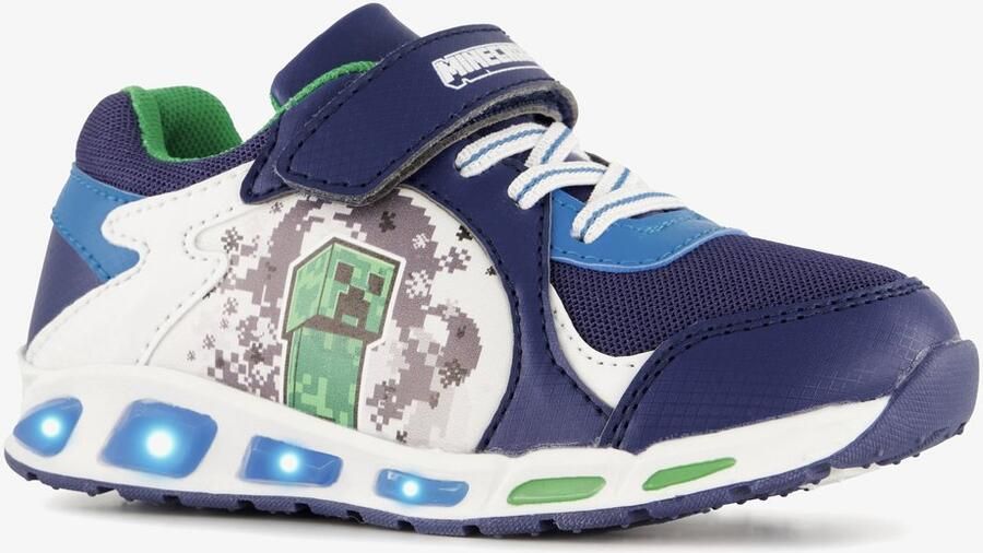 Minecraft jongens sneakers met lichtjes blauw