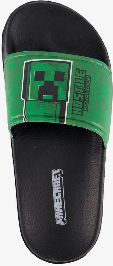 Minecraft kinder badslippers zwart groen