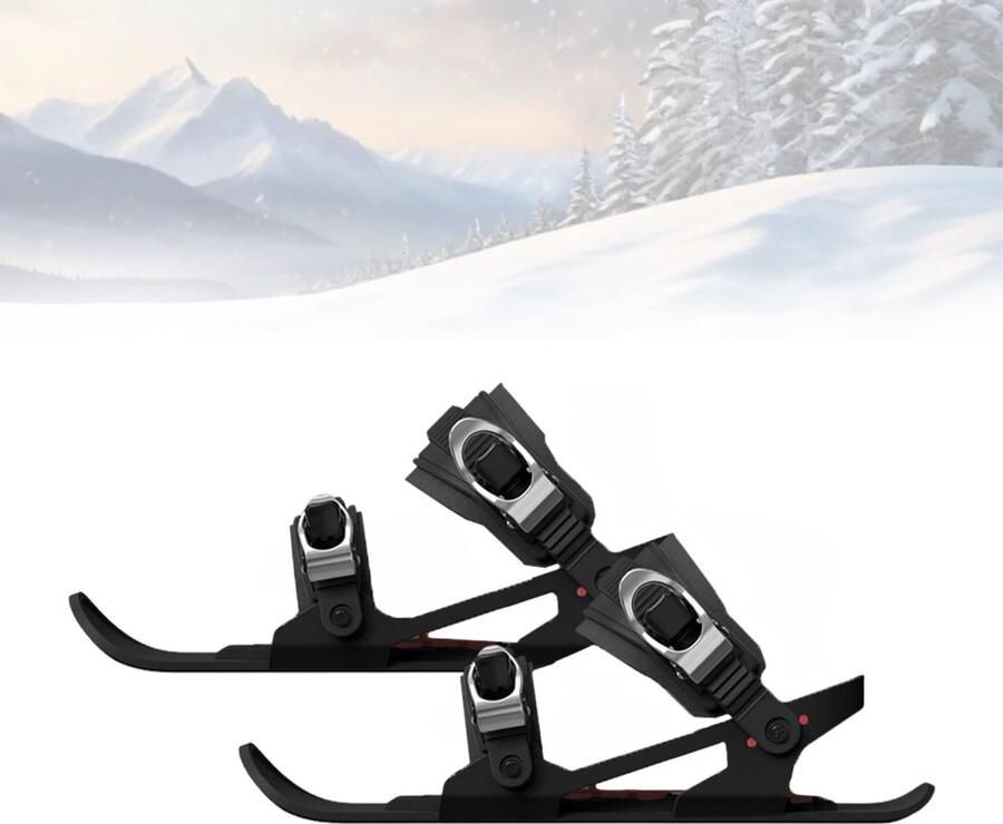 Mini Skischoenen Korte Skischoenen Kinderskischoenen Skischoenen Met Opbergtas Skiuitrusting Zool van dik One Size Geschikt voor beginners kinderen en skiliefhebbers Zwart