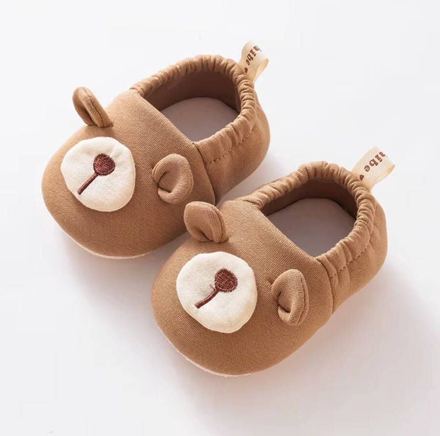 Mylinsé Baby Slofjes Bruine Beer Antislip