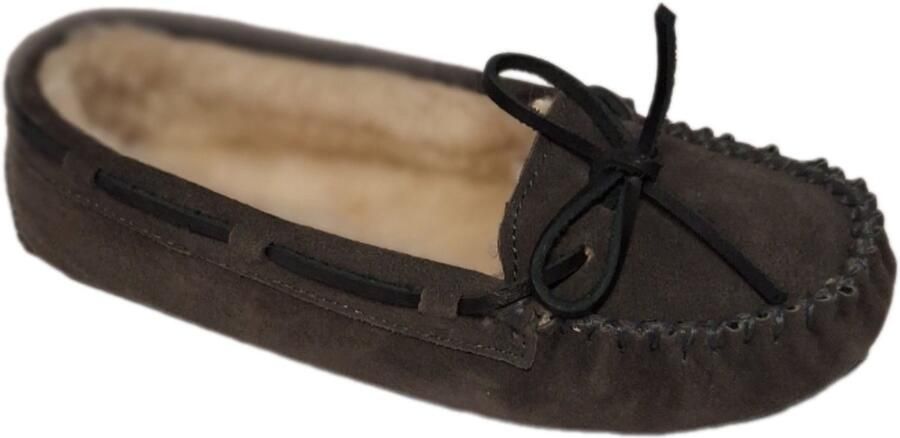 Minnetonka -MOCASSIN-GREY-SUEDE-GEVOERD