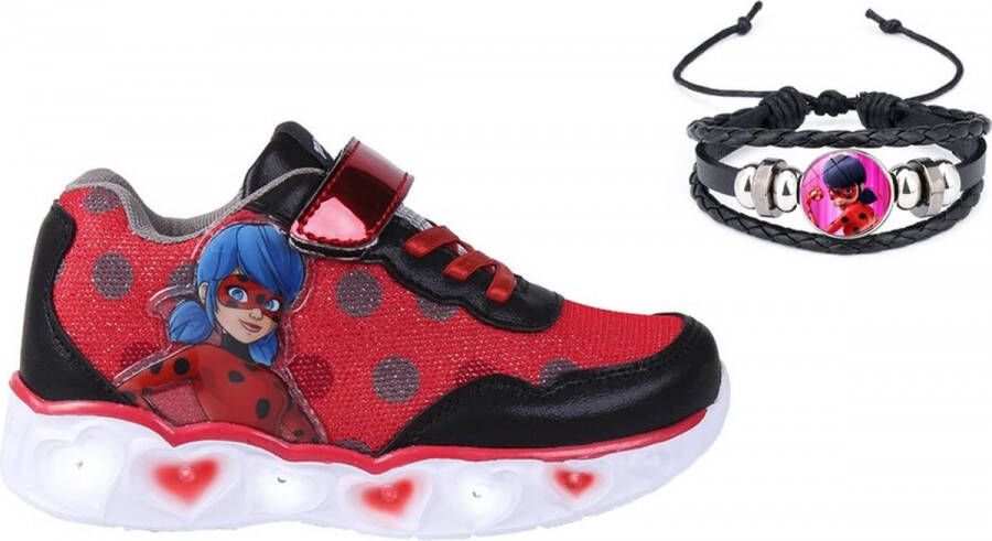 Miraculous Ladybug Miraculous Sneakers met lichtjes binnen cm met armband bij Ladybug pak