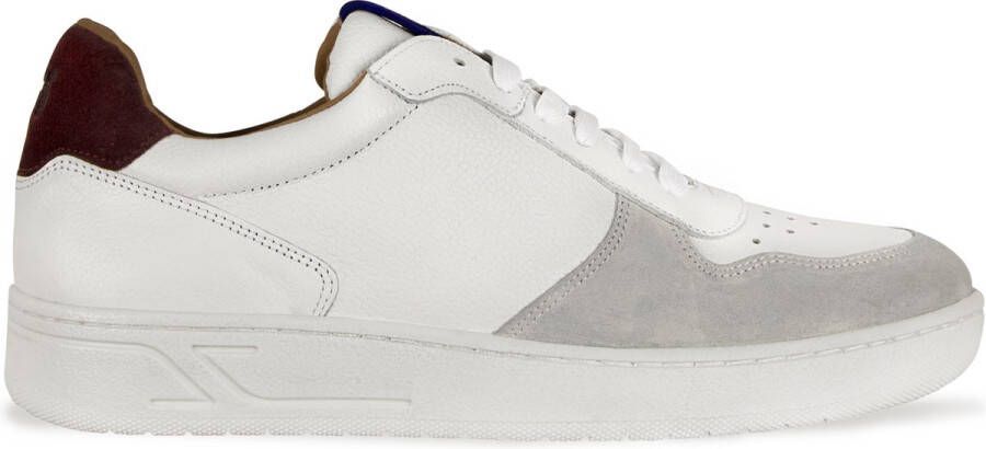 Mistral Heren Sneakers leer Lugano Breeze men WIT marine blauw bordeaux -  Schoenen.nl