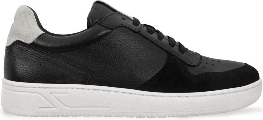 Mistral Heren Sneakers Leer Lugano Primo ZWART grijs grijs - Schoenen.nl