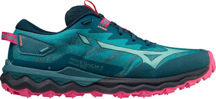 Mizuno Wave Daichi 7 Dames Sportschoenen Hardlopen Trail blauw rood - Foto 1