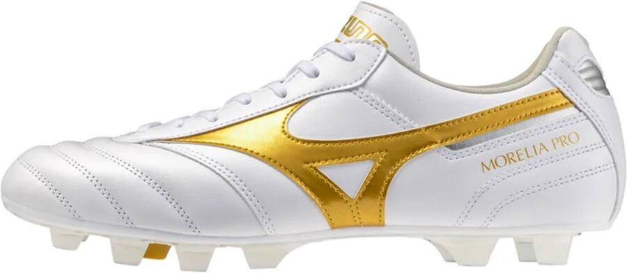Mizuno Morelia II Pro Gras Kunstgras Voetbalschoenen (MG) Wit Goud Zilver