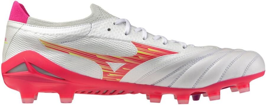 Mizuno Morelia Neo IV Beta Elite Gras Voetbalschoenen (FG) Wit Roze Oranje