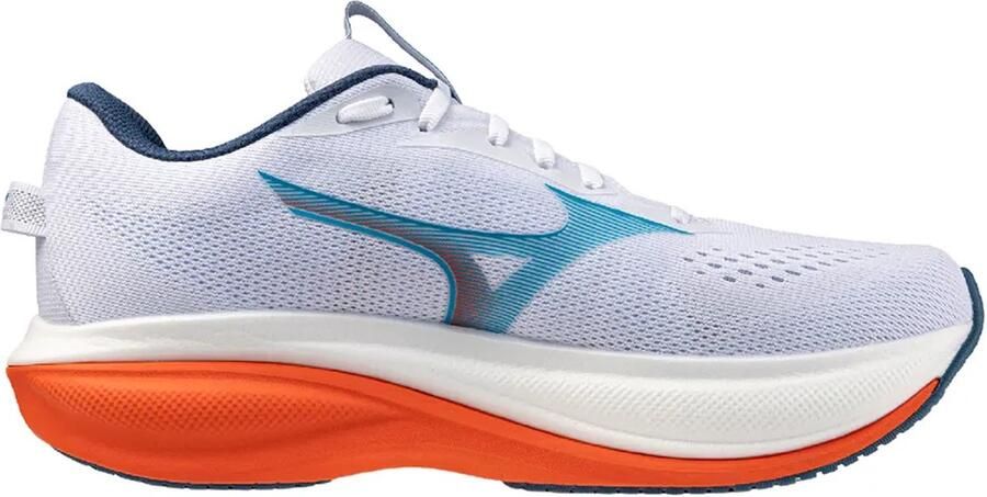 Mizuno Unisex Wave Rider 30 Hardloopschoen J1GM262051 White Blue Jewel Orange - Foto 2