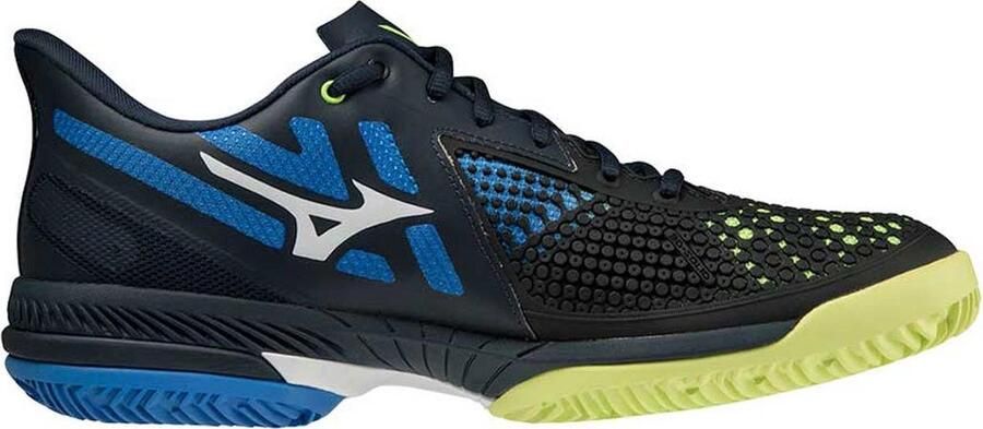 Mizuno Tennisschoen Padelschoen Wave Exceed Tour 5 CC Heren Zwart Blauw Geel