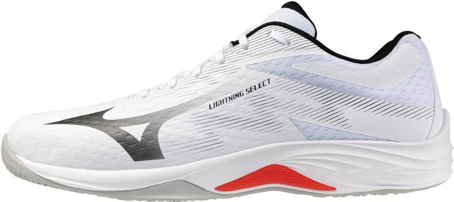 Mizuno Unisex LIGHTNING SELECT Volleybalschoen V1GA267059 White Black Fiery Red
