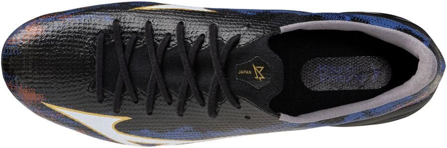 Mizuno Alpha III Japan Gras Voetbalschoenen (FG) Zwart Blauw Rood Goud
