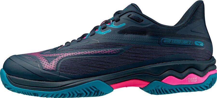 Mizuno Wave Exceed Light 2 Padel Tennisschoen Dames Midnight Navy Fuchsia Purple Enamel Blue