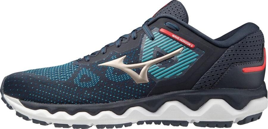 Mizuno Wave Horizon 5 Sportschoenen Mannen Navy Blauw Rood Wit - Foto 2