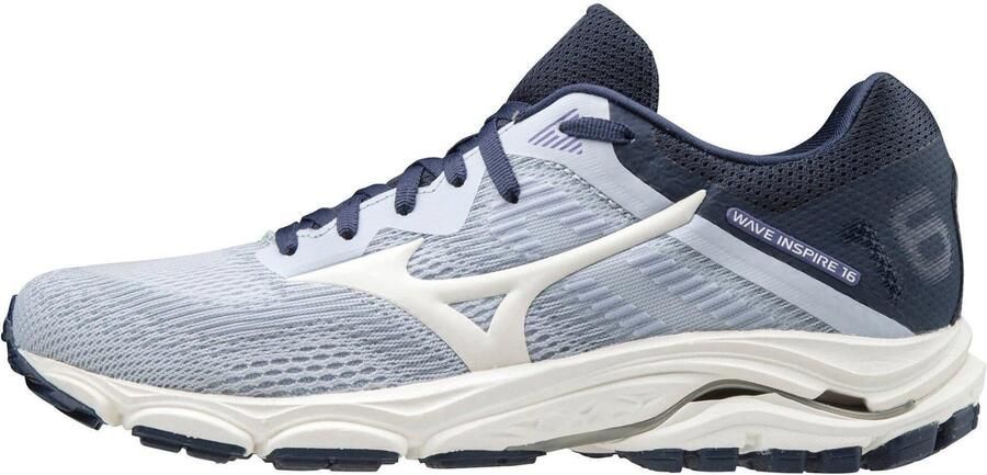Mizuno Wave Inspire 16 Dames Hardloopschoenen Arctic Ice Sneeuwwit Midden Indigo