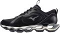 Mizuno Zwarte Sneakers met Suède en Mesh Panelen Black Heren - Zwart