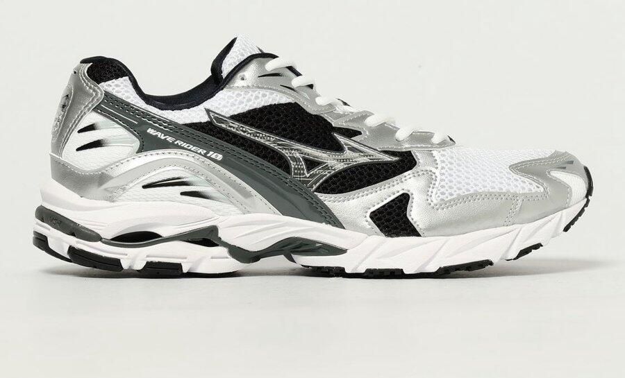 Mizuno Wave Rider 10 Retro Running Shoe White Sneakers