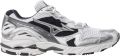 Mizuno Wave Rider 10 Retro Running Shoe White Sneakers - Zilver