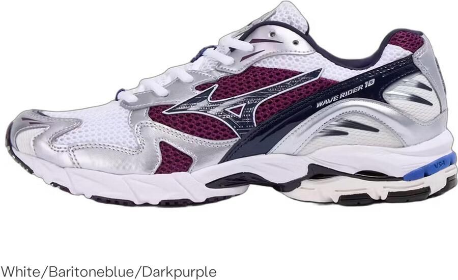 Mizuno Wave Rider 10 Sneakers Heren White Baritone Blue Dark Purple