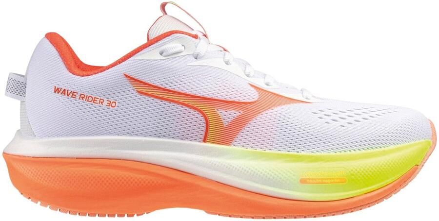 Mizuno Women Wave Rider 30 Hardloopschoen J1GM262071 White Flamingo Coarl Lime Plump - Foto 2