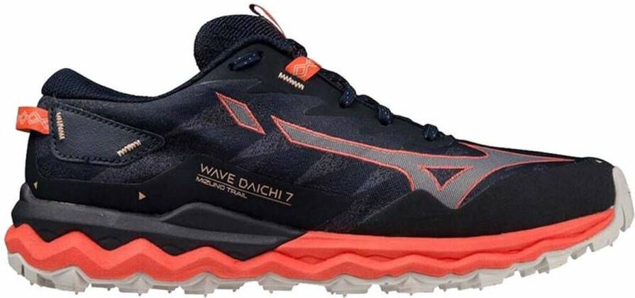 Mizuno Wave Daichi 7 Trailrunningschoenen Dames Night Sky Quicksilver Coral