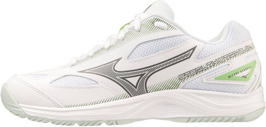 Mizuno Stealth Star 2 White PatinaGreen Zaalschoen Junior Hockeystick