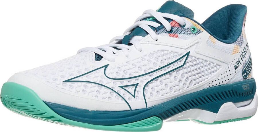 Mizuno Tennisschoen Padelschoen Wave Exceed Tour 5 CC Heren Wit Groen Blauw