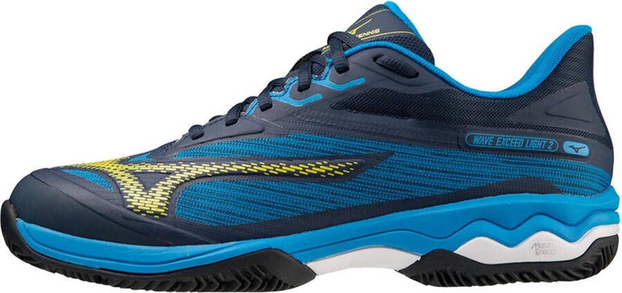 Mizuno Tennisschoen Padelschoen Wave Exceed Light 2 CC Heren Blauw Geel