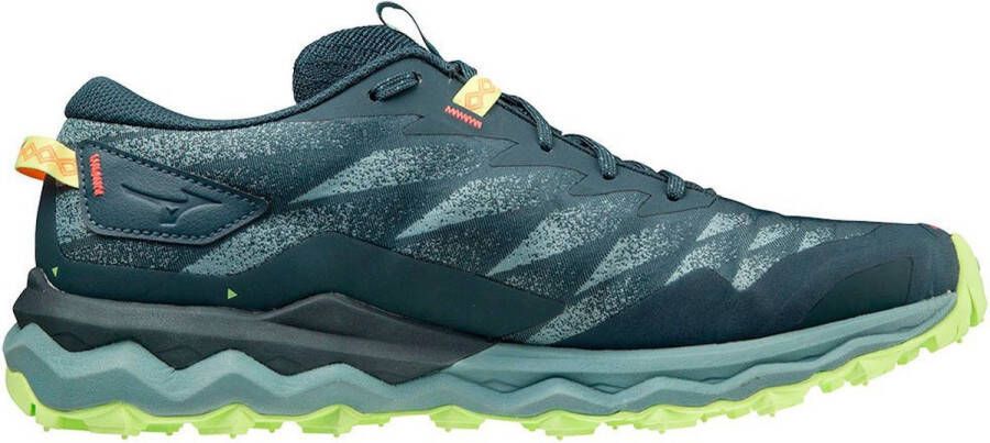 Mizuno Wave Daichi 7 Trailrunningschoenen Orion Blue Misty Blue Neo Lime Heren - Foto 2