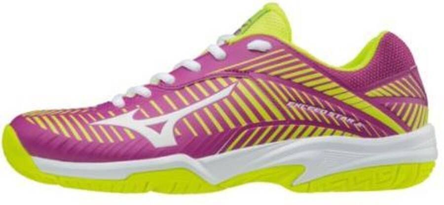 Mizuno Wave Exceed Star Jr 2 CC paars geel tennisschoenen kids