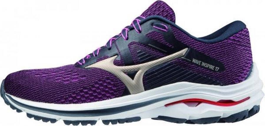 Mizuno Wave Inspire 17 Sportschoenen Mannen Navy Rood Wit - Foto 1