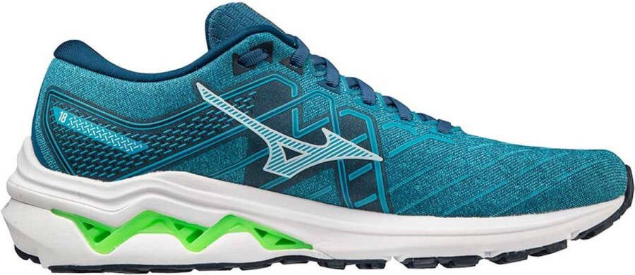 Mizuno Wave Inspire 18 Heren Sportschoenen Hardlopen Weg blauw wit