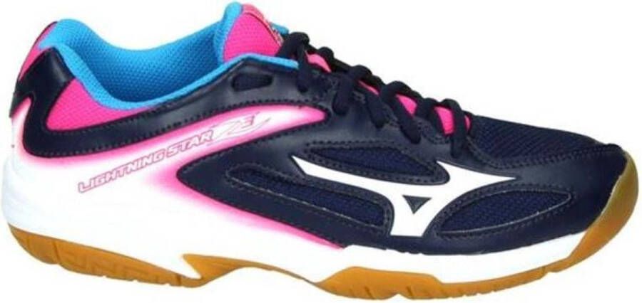 Mizuno Wave Lightning Star Z3 Jr blauw roze indoor schoenen meisjes