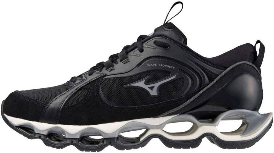 Mizuno Zwarte Sneakers met Suède en Mesh Panelen Black
