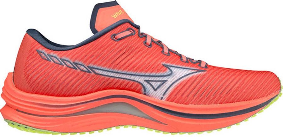 Mizuno Wave Rebellion Dames Sportschoenen Hardlopen Weg rood zilver