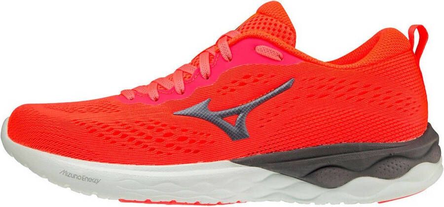 Mizuno Wave Revolt 2 Hardloopschoenen Fiery Coral 2 Metallic Gray Quite Shade Dames