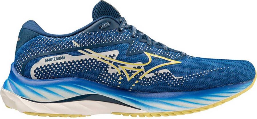 Mizuno Wave Rider 27 Amsterdam Hardloopschoenen Blauw 1 2