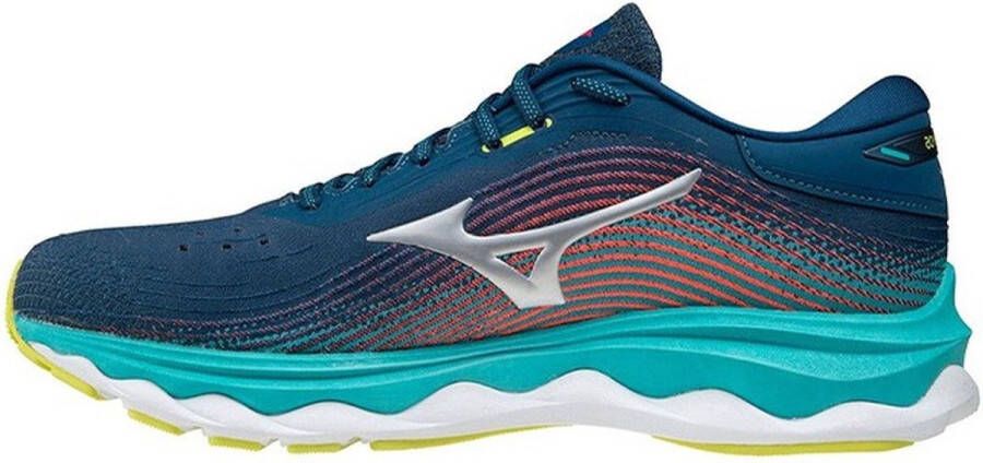 Mizuno Wave Sky 5 Heren Sportschoenen zilver rood
