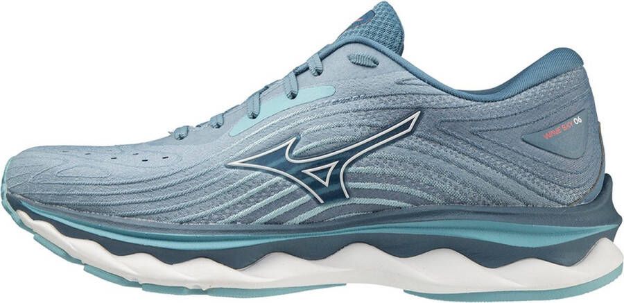 Mizuno Wave Sky 6 Dames Sportschoenen Hardlopen Weg Lichtblauw