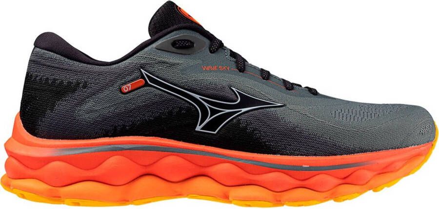 Mizuno WAVE RIDER 27 heren hardloopschoenen J1G 51 grijs oranje